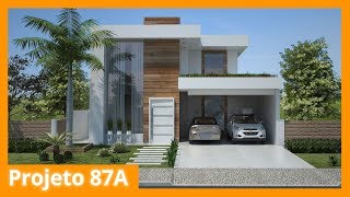 Planta de sobrado com 4 quartos  87A [upl. by Oppen]