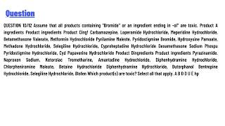 Assume that all products containing quotBromidequot or an ingredient ending in olquot are toxic [upl. by Kyred937]