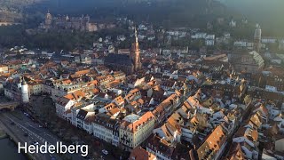 December in Heidelberg Germany Christmas markets Travel to Europe Drone flight 4k video [upl. by Suirauqed]