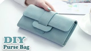 DIY CUTE PURSE BAG PU LATHER NO SEW  Woman Wallet Bag Tutorial Out Of Old Bag [upl. by Rudolf]