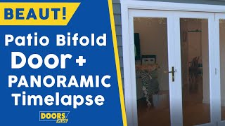 Outdoor Bifold Door Installation Timelapse  Product Reveal  Panoramic range by Doors Plus [upl. by Yetty]