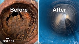 How Pipes Are Professionally Cleaned and Relined  Art Insider [upl. by Ettenil]