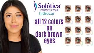 ALL SOLOTICA HIDROCOR REVIEW  NATURAL COLORED CONTACTS for DARK BROWN EYES  LENSME PROMO CODE [upl. by Yrrak]