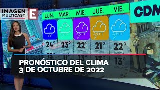 Clima para hoy 3 de octubre de 2022 [upl. by Weixel]