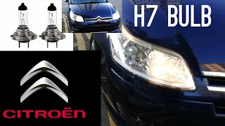 How to replace headlights bulb in Citroen C4 h7 blub [upl. by Darrej]