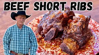 Braised Beef Short Ribs in a Dutch Oven  Wyoming Ranch Cooking [upl. by Ahsenauq]