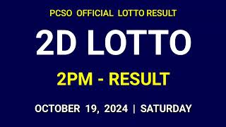 2D lotto result today 2pm draw October 19 2024 Saturday 2D lotto afternoon result 1st draw [upl. by Pravit]