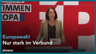 Vor Europawahl ua SPDSpitzenkandidatin Katarina Barley zu aktuellen Themen  220424 [upl. by Iadahs]