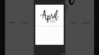 FREE BLANK CALENDAR FOR APRIL 2022 [upl. by Lrigybab835]