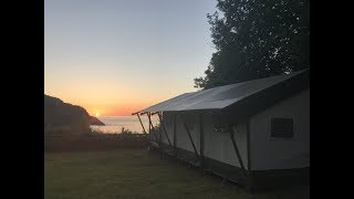 Glamping in a Safari Tent at Sandaway Beach Devon [upl. by Ikoek]