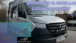 Ep11 SPRINTER VAN BUILD GECKO VANS FLOATING LIGHT BAR MOUNT [upl. by Fabyola]