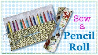 How to sew an easy roll up pencil case  full tutorial with Lisa Pay [upl. by Francie]