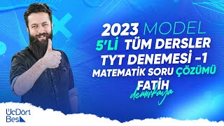 345 YAYINCILIK 5’li TÜM DERSLER TYT DENEMESİ 1  MATEMATİK SORU ÇÖZÜMÜ  FATİH DEMİRKAYA [upl. by Mode]