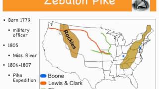 USA Test Prep Social Studies  Famous US Explorers  Daniel Boone  Lewis amp Clark  Zebulon Pike [upl. by Aniwde]