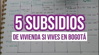 5 subsidios de vivienda si compro en Bogotá [upl. by Pollack]