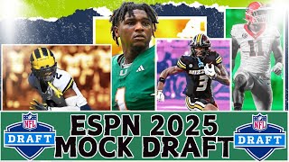 ESPN 2025 NFL MOCK DRAFT REACTION ⚡ STEELERS GO QB [upl. by Ahsienel]