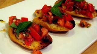 Bruschetta with Tomato amp Basil Recipe  Laura Vitale quotLaura In The Kitchenquot Episode 1 [upl. by Adlesirhc]