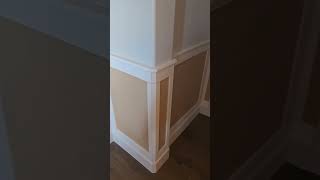 Entry Wainscot wainscoting panels custom trim finishcarpentry accentwall upgrade [upl. by Oirtemed702]