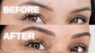 Eyebrow NANOBLADING BEFORE and AFTER  NEW eyebrow microblade  Emma Cole [upl. by Dnomal341]