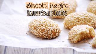 Biscotti Regina  Eggless Italian Sesame Cookies Recipe  Reginelle Recipe [upl. by Hannaoj]