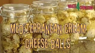 Mediterranean Cream Cheese Balls How to make garlic and herb cream cheese balls in olive oil [upl. by Irehc]