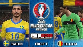 Sweden vs Belgium Euro 2016 Group E PES 2016 [upl. by Thill912]