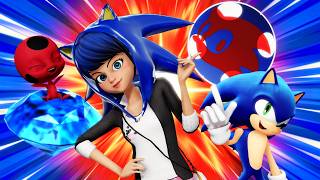 Miraculous Ladybug Sonic x Marinette transformation SonicBug 🦔🐞🔵🔴 [upl. by Asenab]