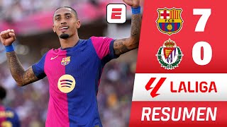 BARCELONA fue una APLANADORA le metió grosera goleada 70 al VALLADOLID y suma 12 puntos  La Liga [upl. by Phemia]