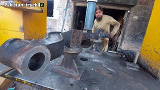 Front axle straightening and fitting full process by Pakistani truck Mechanic [upl. by Virgina]