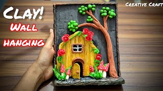 Clay Wall Hanging Craft Ideas  Beautiful Fairy Door Making with Air Dry Clay  Clay Craft ideas [upl. by Anrahc]