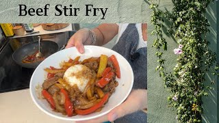 Beef stirfry with peppers and onions [upl. by Suiravad334]