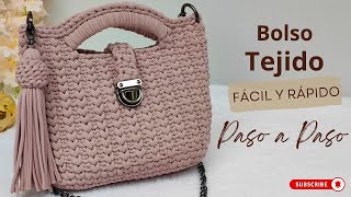 📢Bolso en trapillo tejido a crochet con puntos bajos paso a paso [upl. by Lawson]