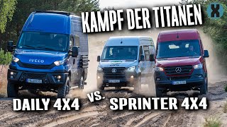 Vergleichstest Welcher ist der beste OffroadVan – Iveco Daily oder Mercedes Sprinter 🇩🇪🇬🇧🇺🇸 [upl. by Acirderf627]