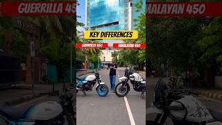 Royal Enfield Guerrilla 450 vs Himalayan 450  Key Differences  BikeWale shorts guerrilla450 [upl. by Simonetta]