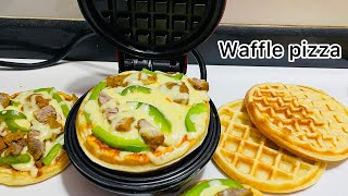 No Kneading No Yeast Waffle Pizza Recipe  Waffle Maker Hacks [upl. by Gellman]