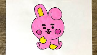 Drawing bt21 cooky  Dibujo de bt21 jungkook [upl. by Nerradal]