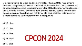 O proprietário de uma padaria investiu R 360000 na compra de uma máquina para usar na fabricação [upl. by Theron]