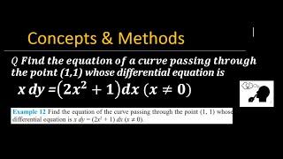 Find the equation of a curve passing through the point 11 whose differential equation is [upl. by Ramal]