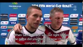 Schweinsteiger Podolski and Kramer after winning World Cup in Brazil English subtitles [upl. by Grannias]