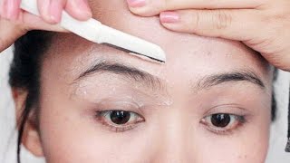 How I Shave My Eyebrows  DIY Clean Brows At Home  EASY amp PAINLESS [upl. by Seow]