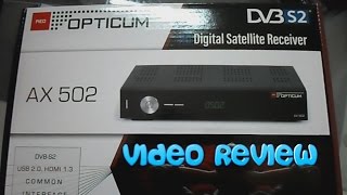 Opticum AX502 Satellite Receiver Video Review 720p [upl. by Bunting]