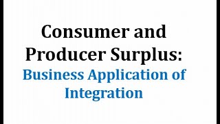 Consumer and Producer Surplus [upl. by Anawk]