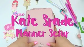 KATE SPADE PLANNER Set Up NEW Cameron Street Pink Bonnet Planner [upl. by Randi]