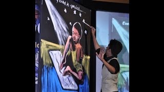 Vilas Nayak painting Every Child is Special for India Inclusion Summit [upl. by Artima238]