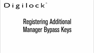 Digilock Registering Additional Manager Bypass Keys [upl. by Ezar]