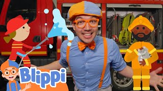 Firefighter Blippis Fire Truck Rescue Mission  Fire Trucks for Kids  Educational Videos for Kids [upl. by Sennahoj]