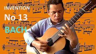 J S BACH  TwoPart Invention 13 BWV 784 for Classical Guitar by Erisvaldo Borges [upl. by Ohnuj]