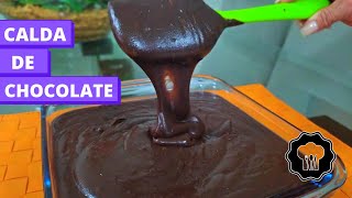 Como Fazer calda de chocolate  Para recheio e cobertura de bolos Receita 4 [upl. by Arimihc883]