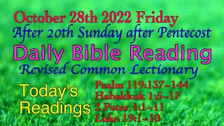 Revised Common Lectionary Oct282022 Fridays Daily Bible Reading [upl. by Coussoule]