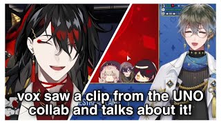 vox talks about an UNO clip he saw and【NIJISANJI EN】 [upl. by Brick]